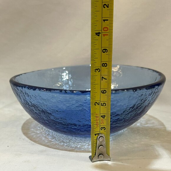 Fire and Light Recycled Glass Bowl EUC Cobalt Blue 6" D x 2.15" H - Picture 4 of 4